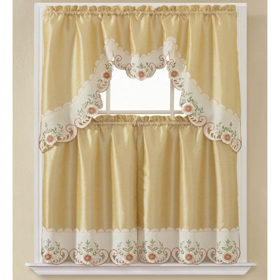Swag Yellow & Gold Valances & Kitchen Curtains You'll Love in 2020 | Wayfair